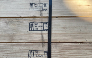 Official heat treated lumber stamp on wood for exporting